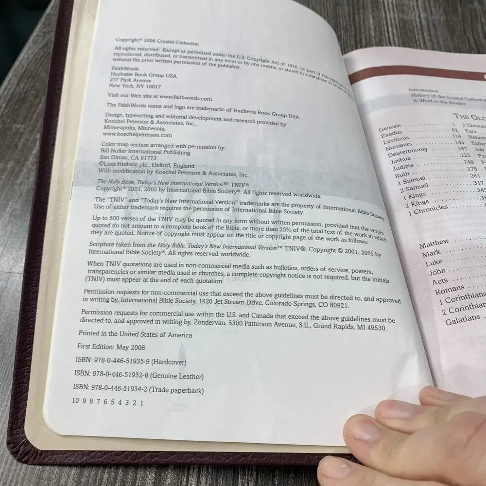 Power For Life Study Bible TNIV‎ Genuine Burgundy Leather Crystal Cathedral